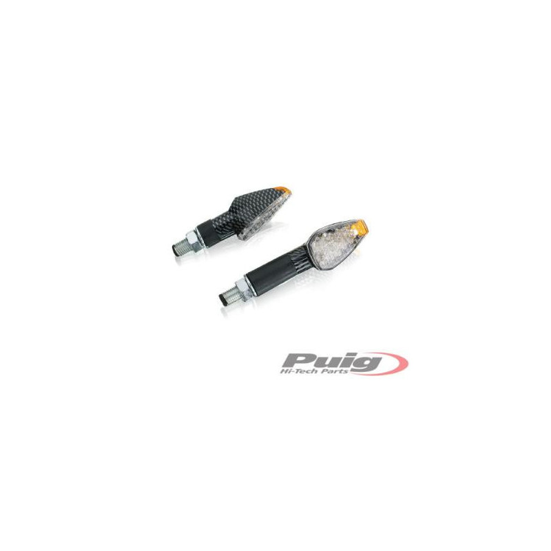 JUEGO PILOTOS INTERMITENTE PEAK CORTO CARBONO LEDS HOMOLOGADO