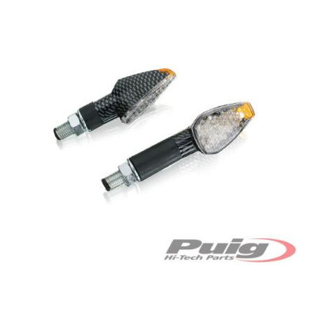 JUEGO PILOTOS INTERMITENTE PEAK CORTO CARBONO LEDS HOMOLOGADO